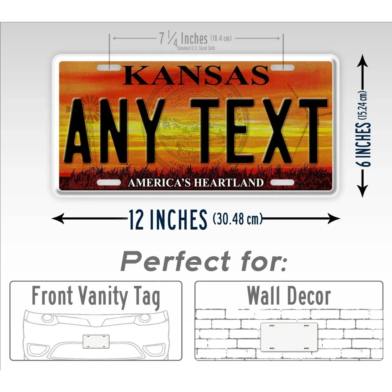 Custom Personalized Kansas America's Heartland Metal Sign Waterproof Dustproof Home Wall Decor