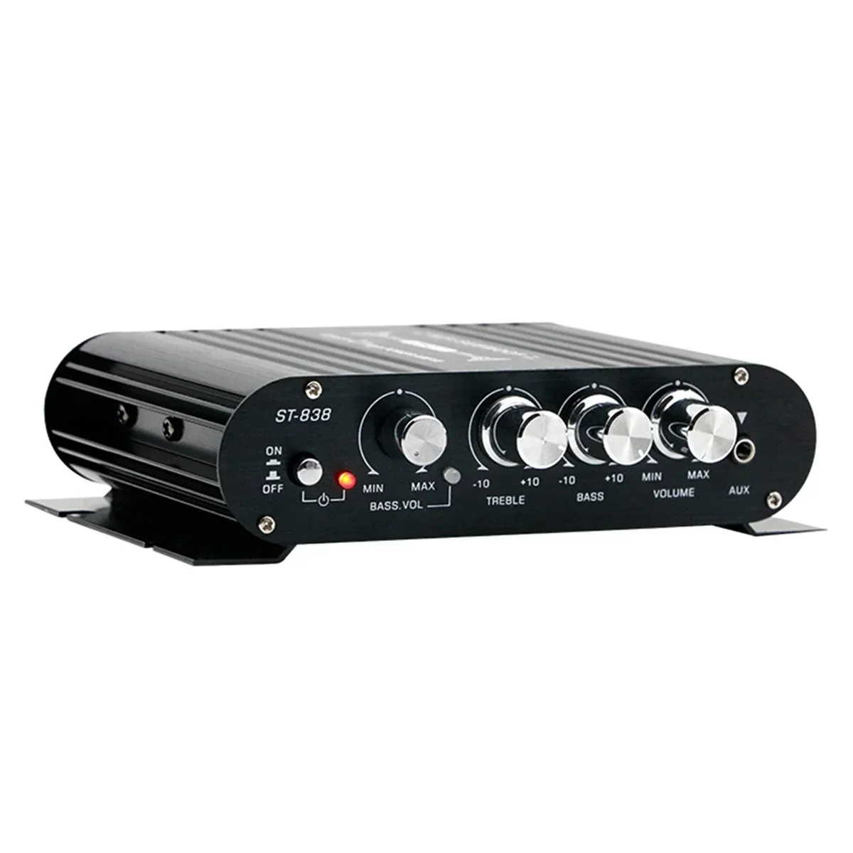 ST-838 HIFI Amplifier 2.1 Channel Car MP3 Mini Amp AUX Input High and Low Bass Adjustment Super Bass 20Wx2+40W Amplifier