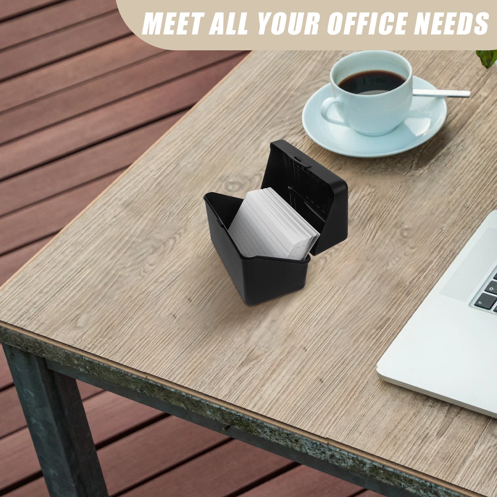 Funkcjonalny organizer na dokumenty na biurko z pudełkiem na karty indeksujące, zawiera kartki z podziałem, świetne pudełka do przechowywania kartek okolicznościowych.