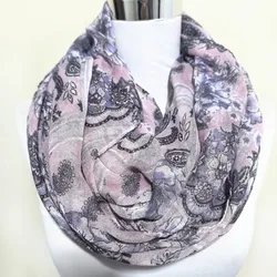 Fashion Women Light Weight Cashew pattern print Ring Scarf Circle Snood Infinity Shawl Foulard Hijab Scarves New