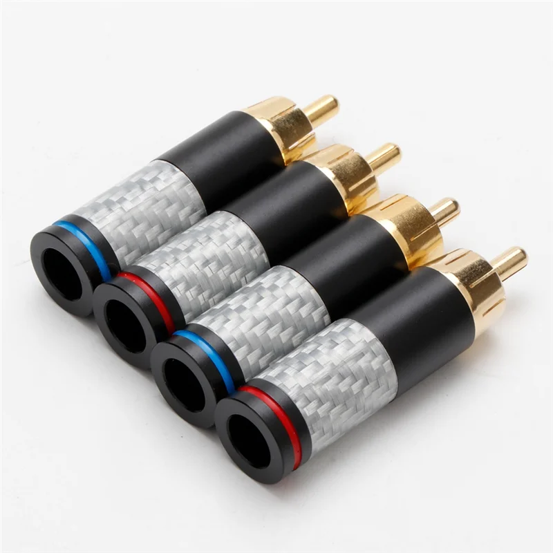 

AFOURT-4PCS Hi-Fi разъемы RCA из углеродного волокна позолоченный разъем аудио разъем RCA разъем питания разъем для динамиков