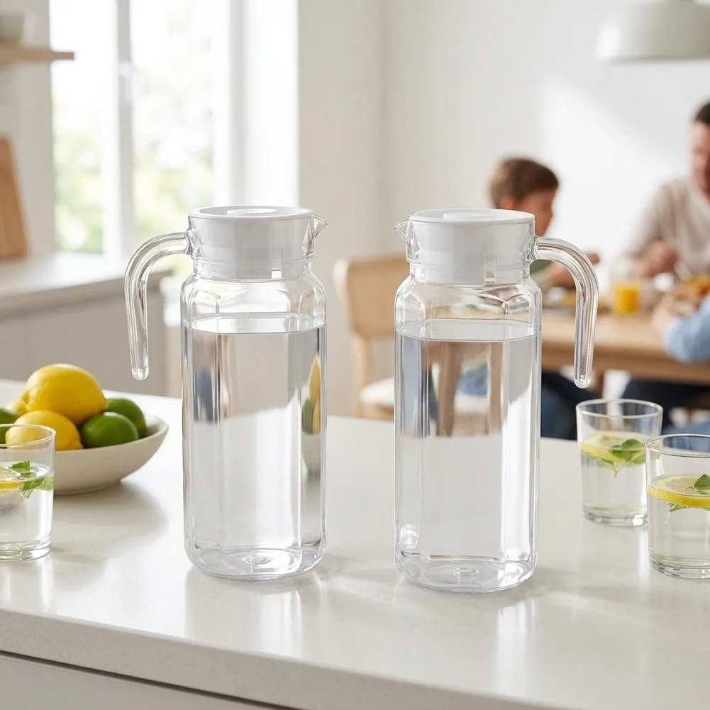 1.1L Water Container Plastic Water Pitcher For Daily Hydration Transparent Plastic Build Ergonomic Side Handle