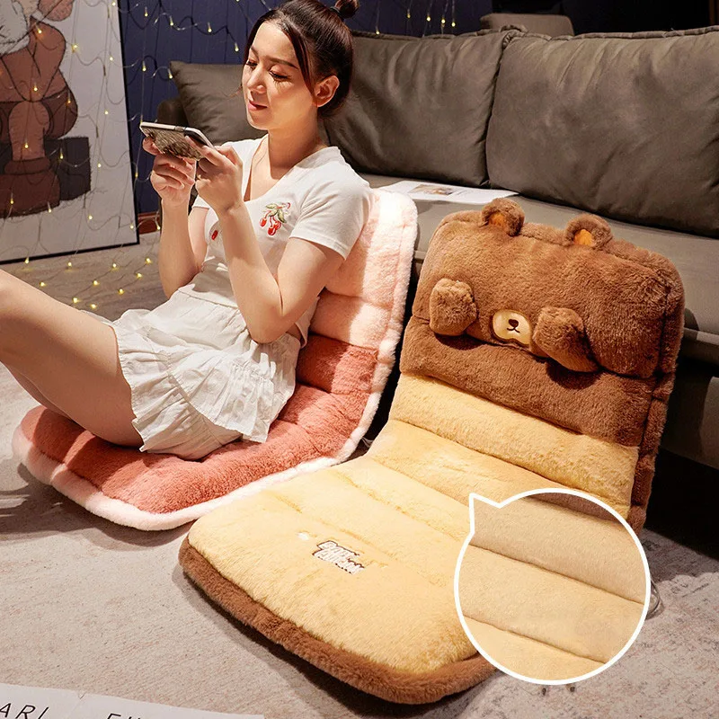 Cute Thickened Rabbit Velvet Chair Cushion Winter Car Dormitory Office Sedentary Cushion Detachable Washable Anti-Skid Hip Pad