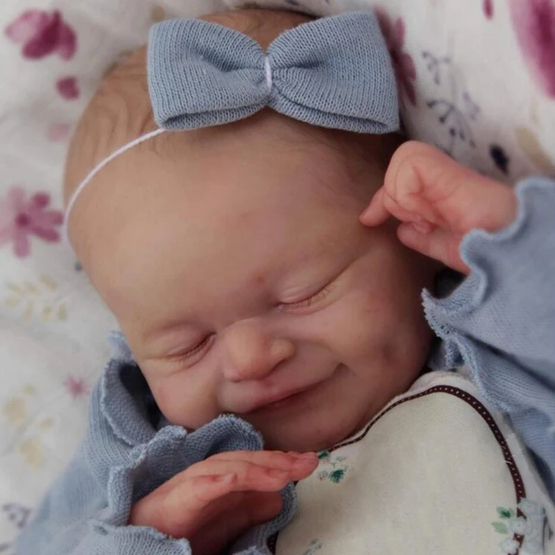 19 Inch Reborn Doll Kit Smile Face Cecilia Baby Doll Kit Soft Vinyl Unpainted Unfinished Blank Doll Kit Bonecas Bebe Toy