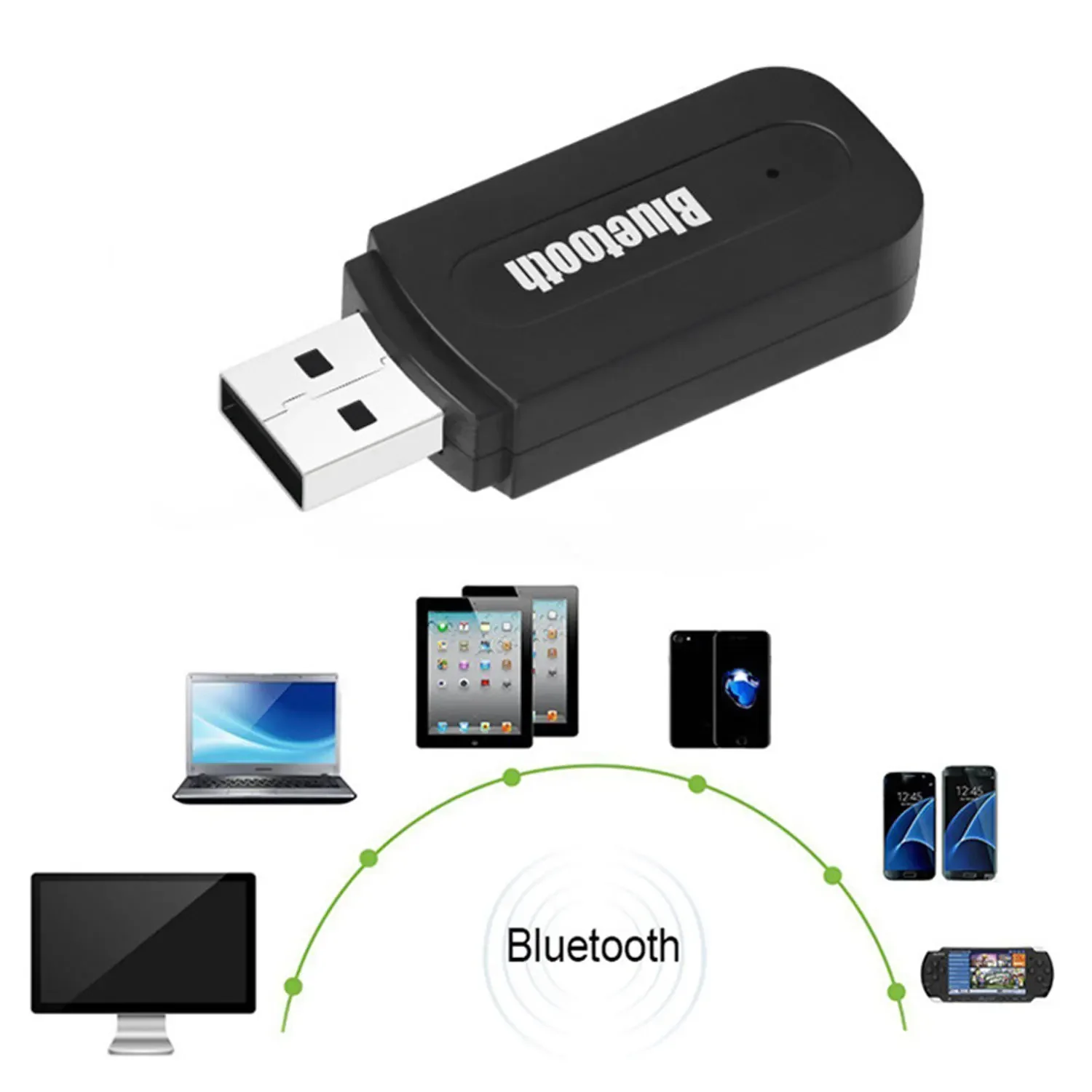 Wireless Bluetooth Car Music Receiver Adapter AUX USB Stereo Music Audio Receiver Bluetooth Transmitter For PC Computer Speaker