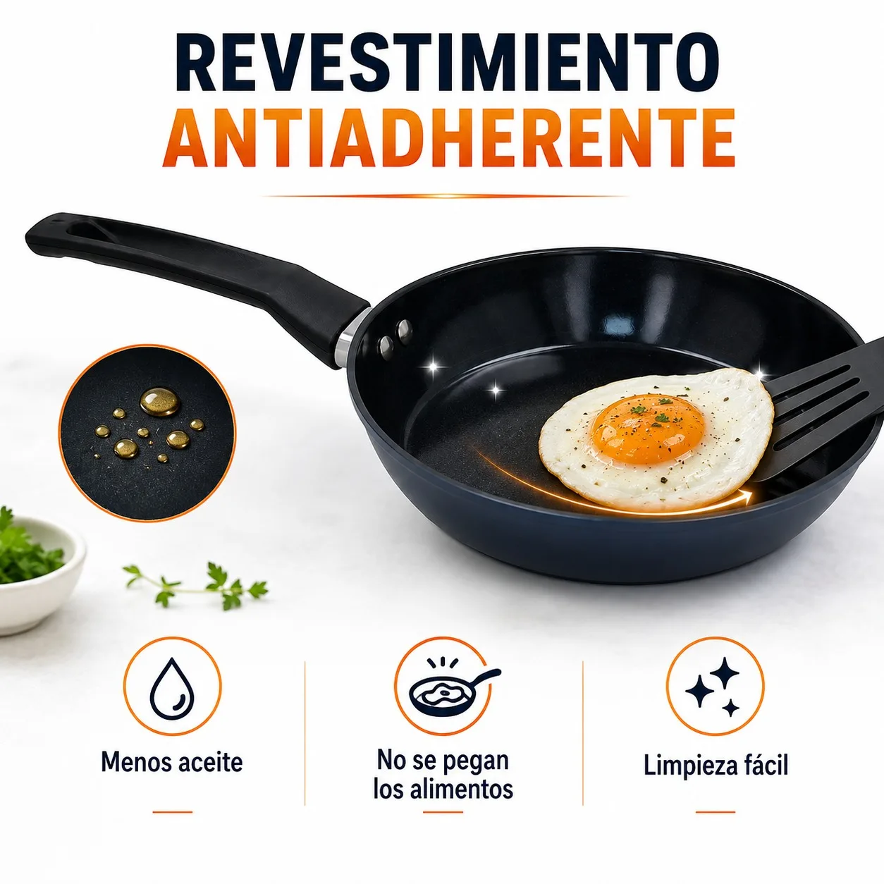 Poêle à frire en aluminium antiadhésive bleue pour induction et gaz, ustensile de cuisine avec poignée ergonomique, disponible en 20 cm, 24 cm et 26 cm, chauffe rapidement et uniformément