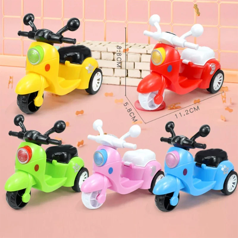 دراجة نارية صغيرة ريترو المبهر تدور لعبة الأطفال المحرك لدمية ألعاب الحيوانات الأليفة هدية عيد ميلاد