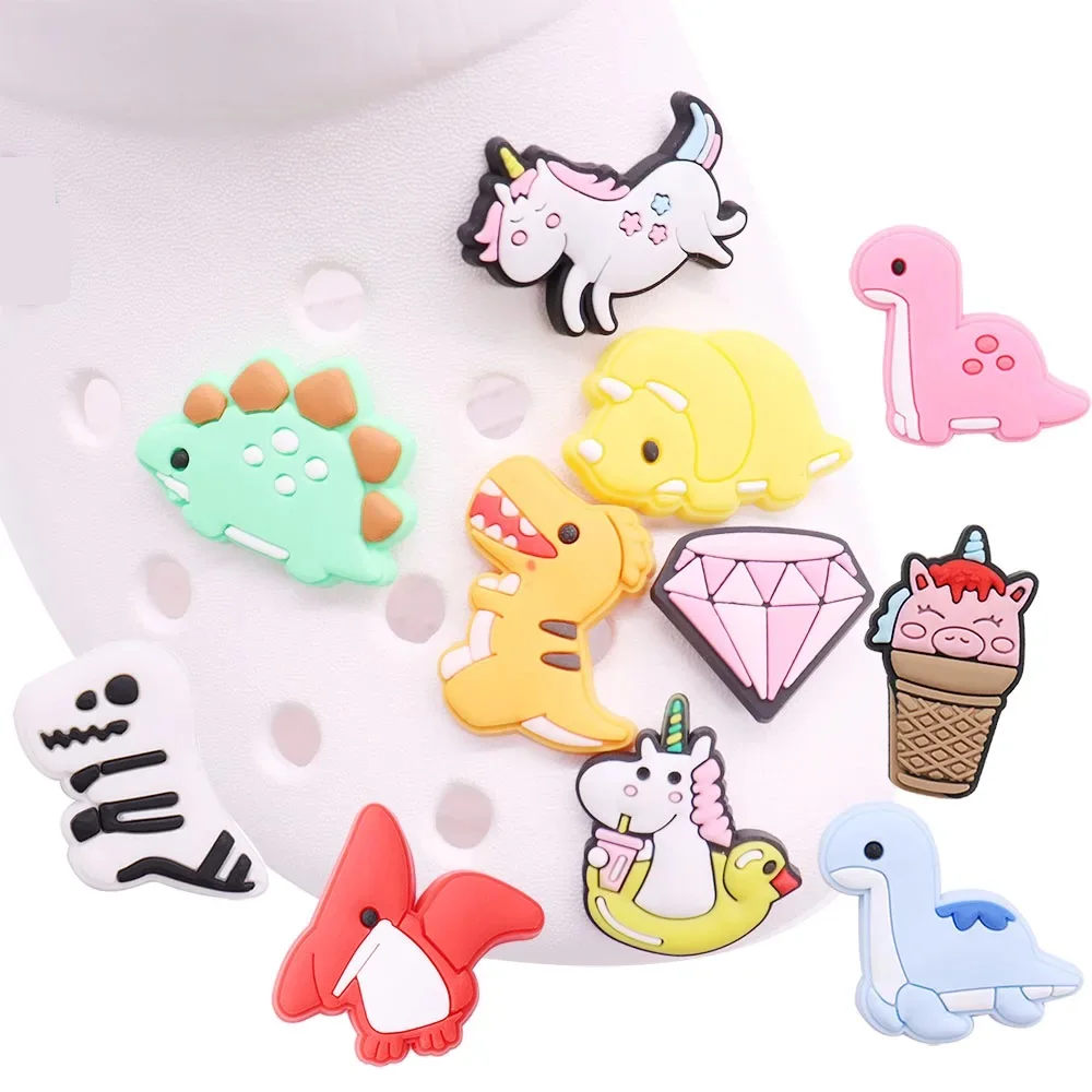 

50Pcs PVC Shoe Charms Cute Dinosaur Unicorn Pig Rabbit Garden Shoes Accessories Shoe Buckle Decorations Bracelets Children Gift