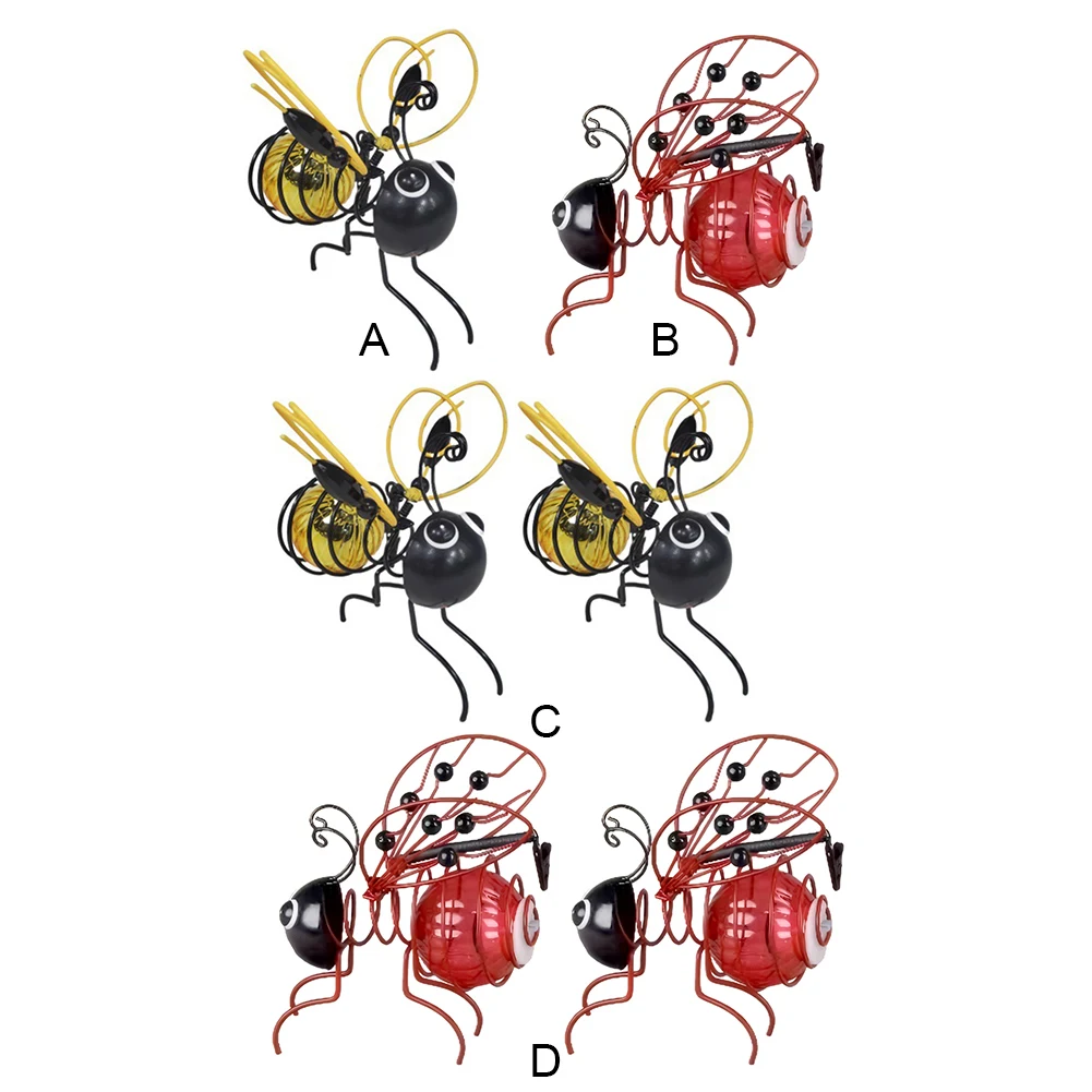 مصباح حديقة معلق يعمل بالطاقة الشمسية، مصباح معلق على شكل حشرة طائرة مزخرفة، ضوء حشرة واقعي كهدية هووسورمينغ #4