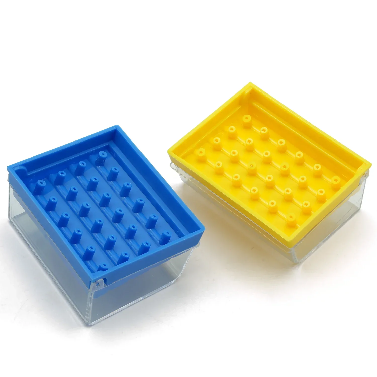 24 Holes Dental Bur Holder Plastic Sterilization Box Disinfection Carbide Burs Block Drills Case Box for Dentist Lab Equipment