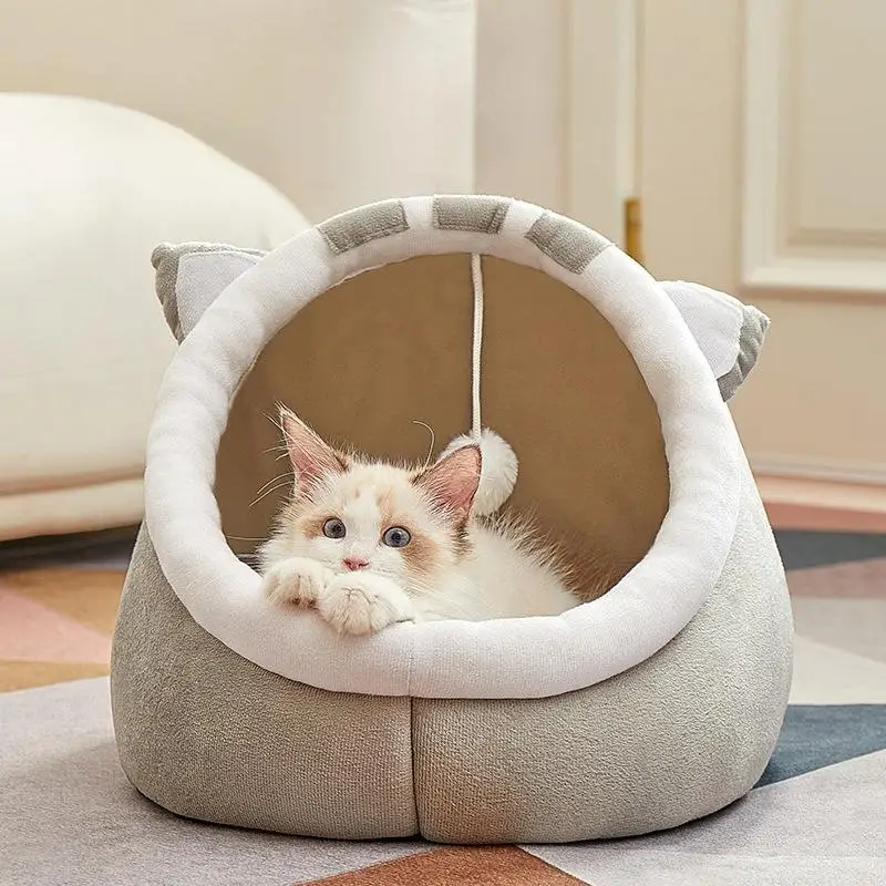 Super Cat Bed Warm Pet House Kitten Cave Cushion Cat House Warm Sleeping Dog Basket Tent Small Dog Mat Supplies Bed For Cats