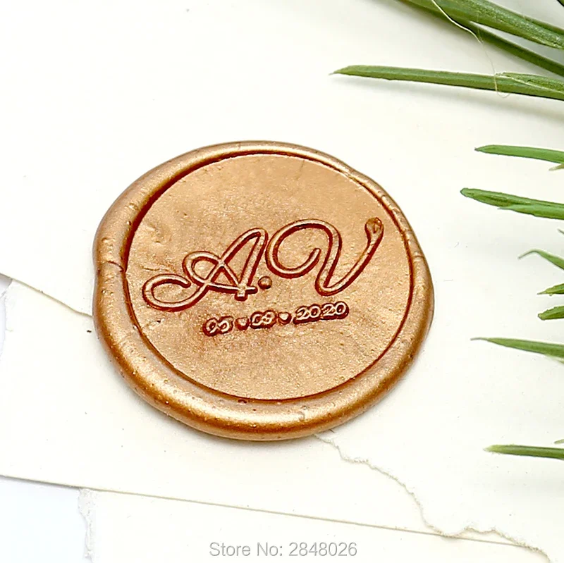 Custom Two initials Wax Seal Stamp,Signature Seal Stamp Kit,wedding invitation seals,wedding gift,personalised wood wax stamp