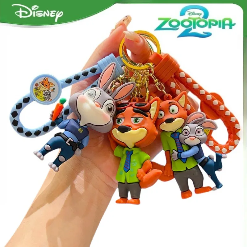 2025 disney zootopia judy nick chaveiro coleção adorável casal acessórios bonito animal figura charme chaveiro