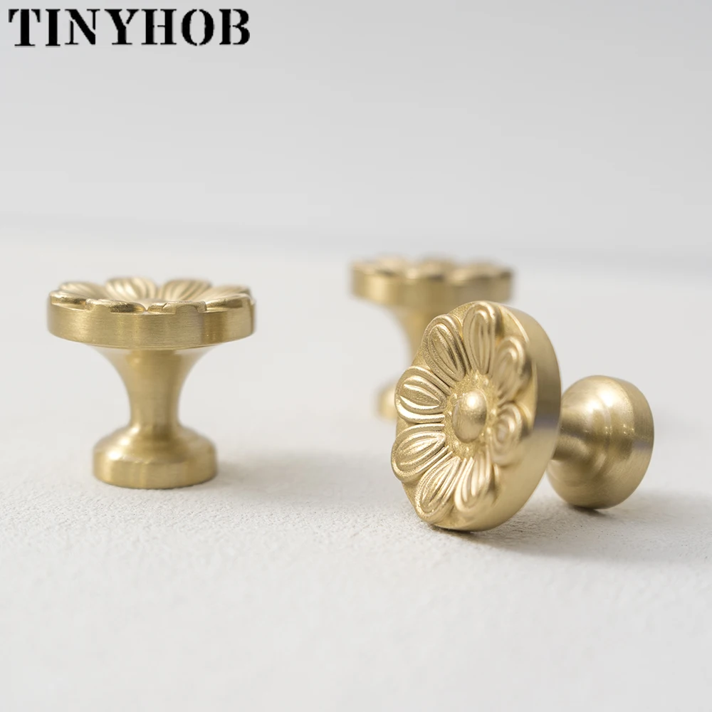 European Retro Brass Handle Wardrobe Cabinet Shoe Cabinet Drawer Cabinet Door Solid Brass Gold Pull