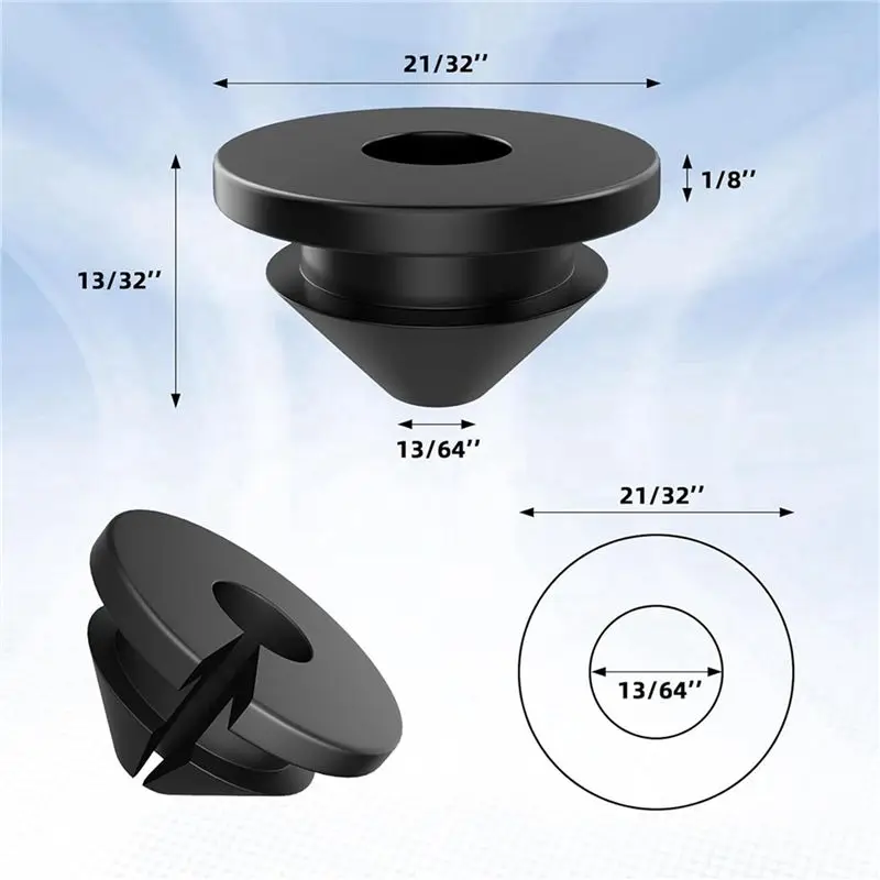 AT05-400PCS Cable Railing Rubber Grommets For 1/8Inch 5/32Inch 3/16Inch Cable For Metal Cable Railing Posts,Cable Railing Kit