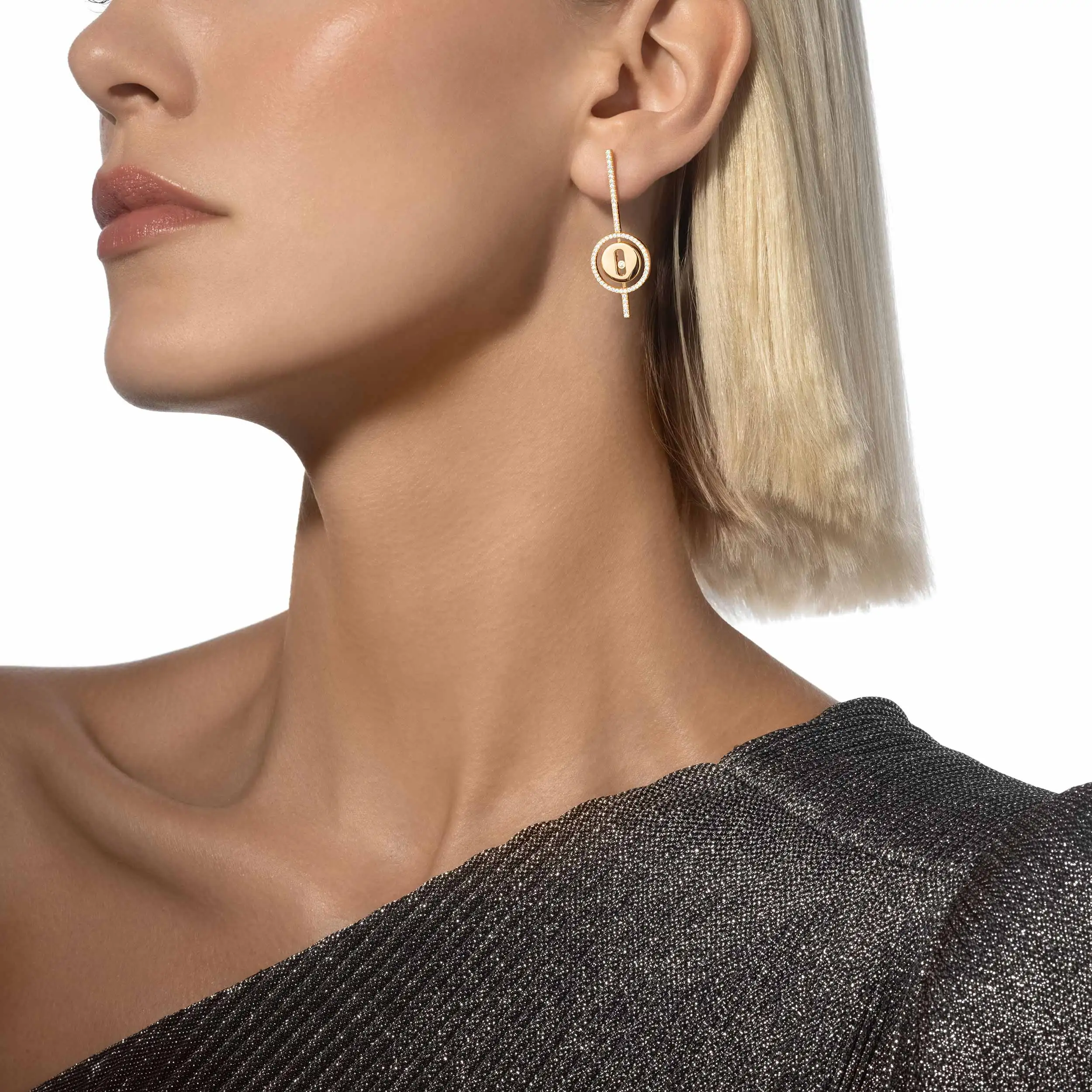 Classic luxury premium pure silver s925 Messik elegant LUCKY MOVE ARROW series fashionable women's earrings