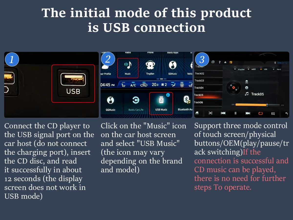 Car CD Player USB Connection
