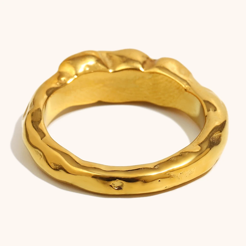 لا. Muses Three خاتم نسائي من الفولاذ المقاوم للصدأ بالزركون الأخضر مطلي بالذهب PVD إكسسوارات مجوهرات يومية عصرية هدية #5