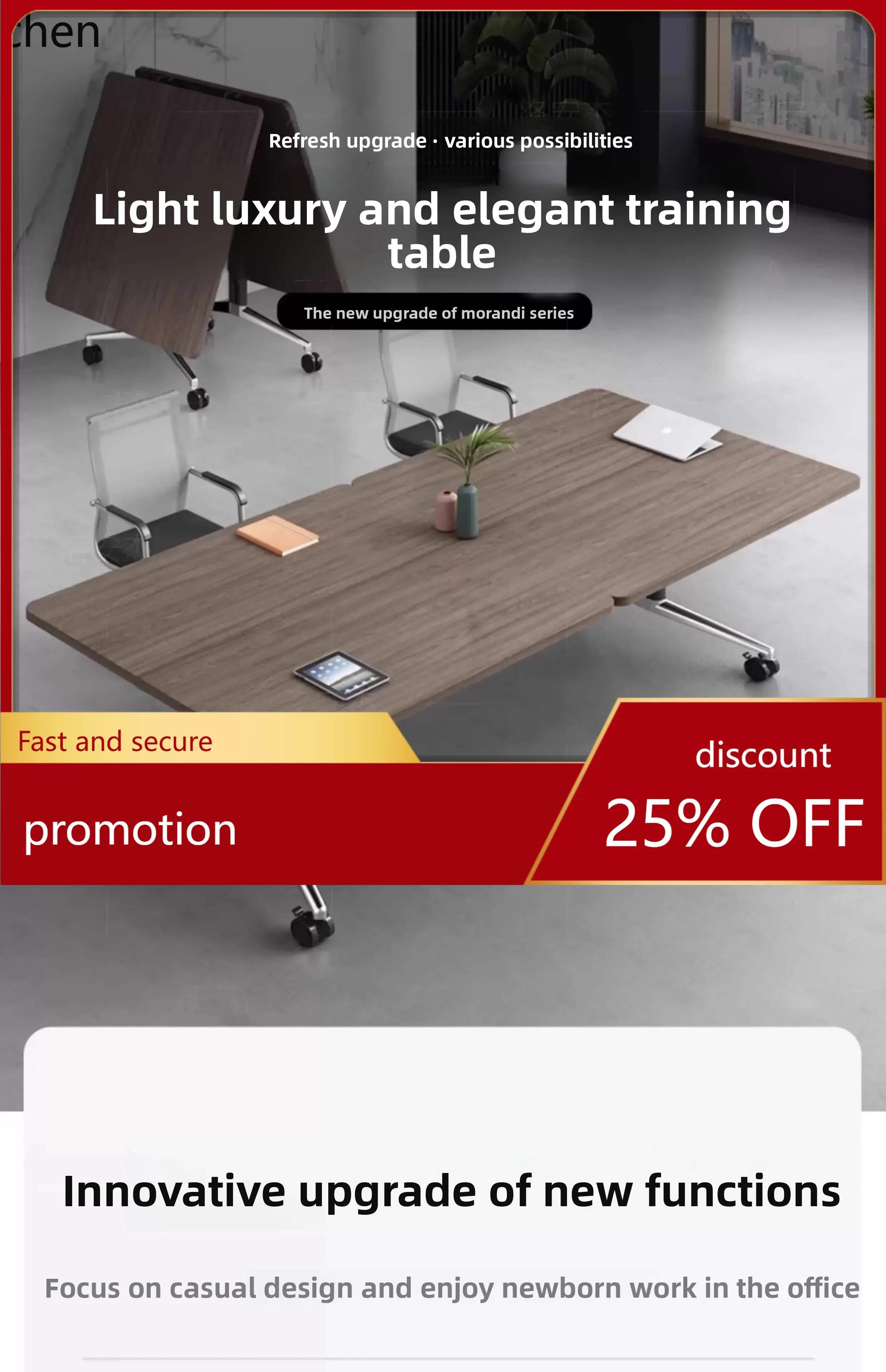 

YFY folding conference desk movable long oval conference table splicing combination