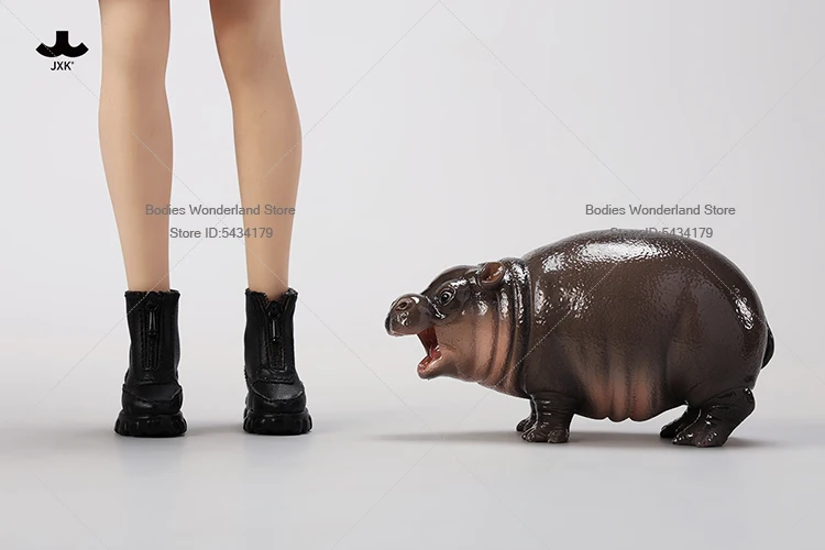 In Stock JXK256 High 5.5CM Scale Static Hippopotamus Cubs Simulated Animals Dollhouse Scene Accessories For 12inch Action Figure