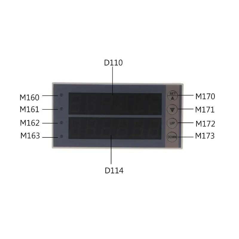 PLC Display & Transmission Parameters Display Board Simple Text 2 Rows D100 D114