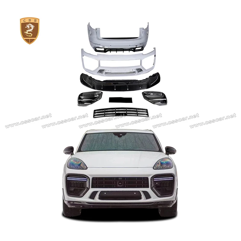 Kit carrosserie style MTR pour Cayenne 9Y0 Turbo 2018-2023, pare-chocs avant et arrière en carbone sec, kits de modification automobile