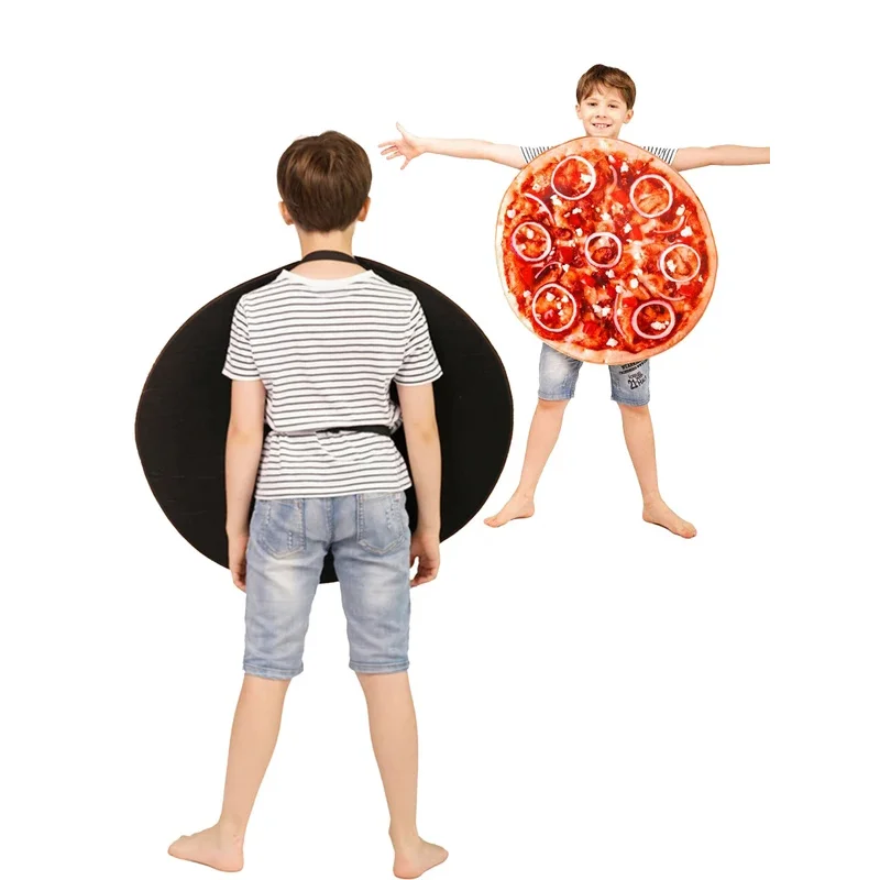 أزياء أداء البيتزا التنكرية العالمية للأولاد والبنات، ملابس بيتزا مضحكة لحفلات الكرنفال، لعب الأدوار في الطعام للأطفال