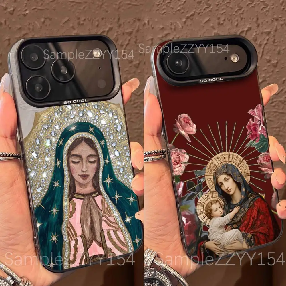 

Virgen Mary Virgin Bible Phone Case For 15,16,17,13,14,11,12,Pro,Max,Plus,E,Air,Mini Color Shockproof Back Silver Cover