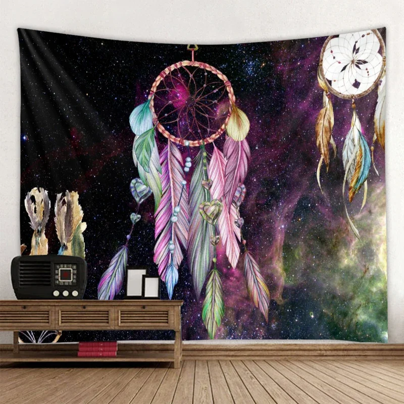 Starry Dream Catcher Art Tapestry Colorful Boho Hippie Tapestries Dreamcatcher Wall Hanging Home Dorm Decor Wall Blanket Cloth