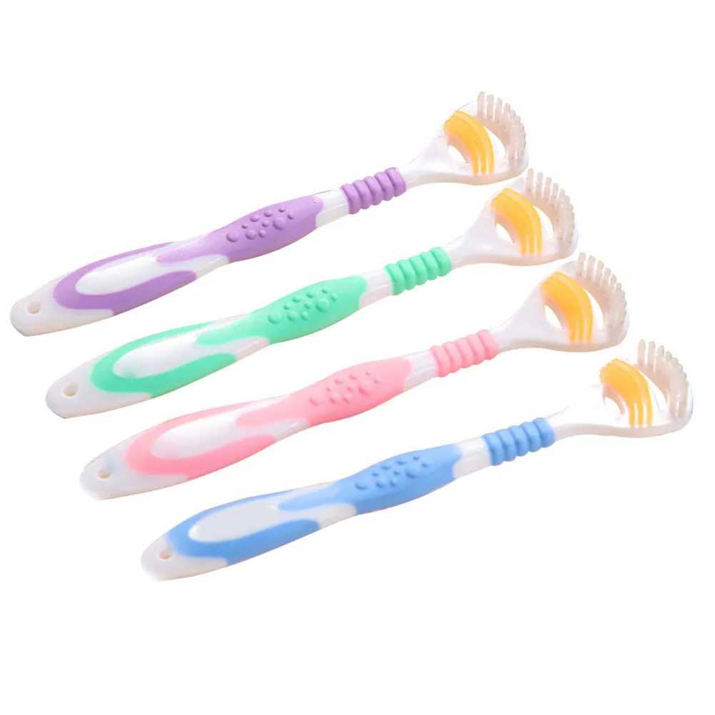 4Pcs Premium Food Grade Plastic Tongue Scraper Double Sided Arc Tip Design for Fresh Breath Bad Breath Removal Tongue Cleaner