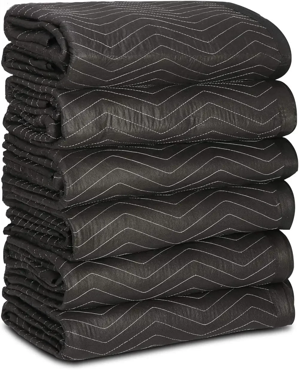 

6 Moving Packing Blankets, Heavy Duty Moving Pads, 72 x 80’’(65lb/dz) Quilted Shipping Furniture Blankets Pads (6-Pack)