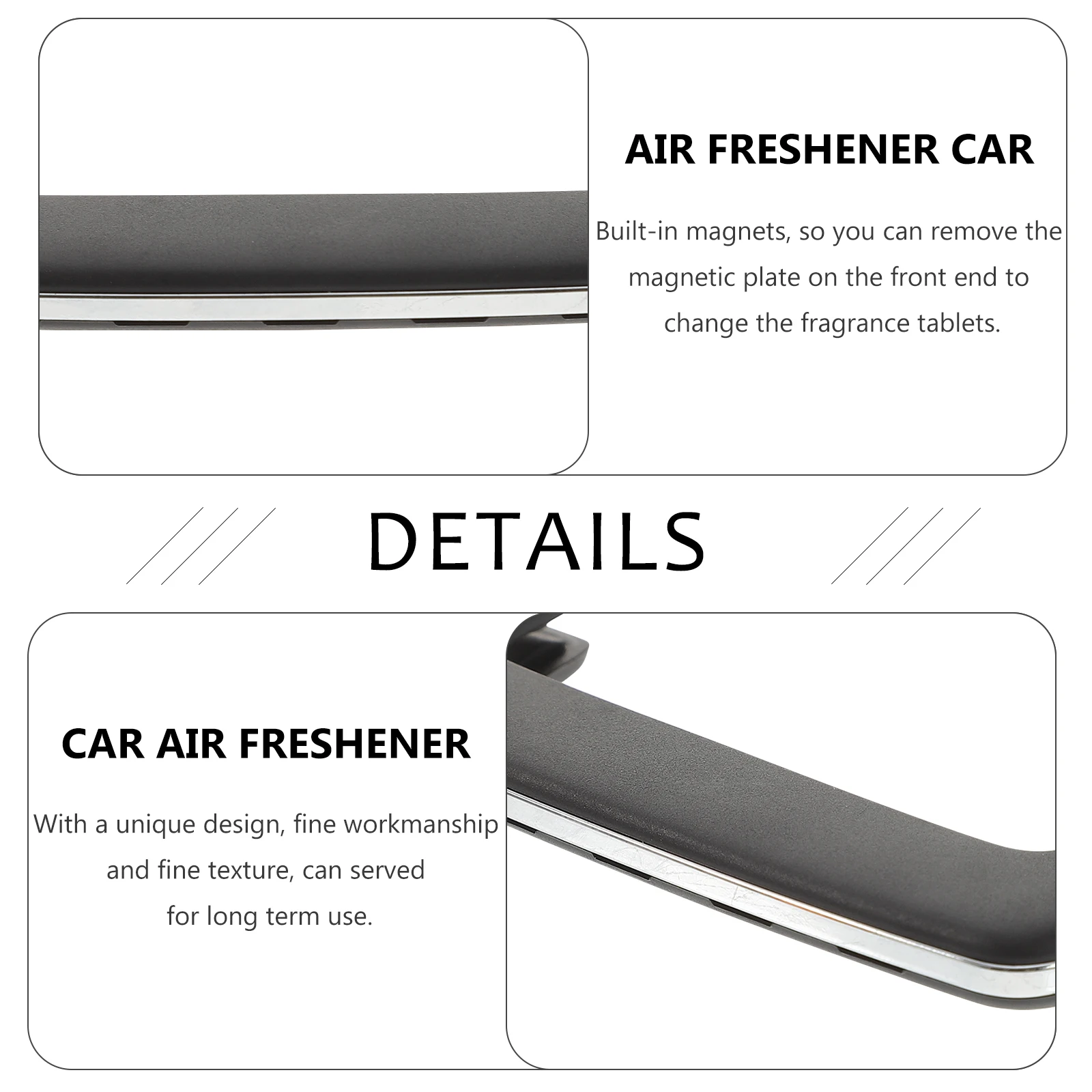 

Silver Car Aromatherapy Diffuser Essential Oil Air Freshener Dashboard Ceramic Magnet Durable Lightweight Horizontal Vertical