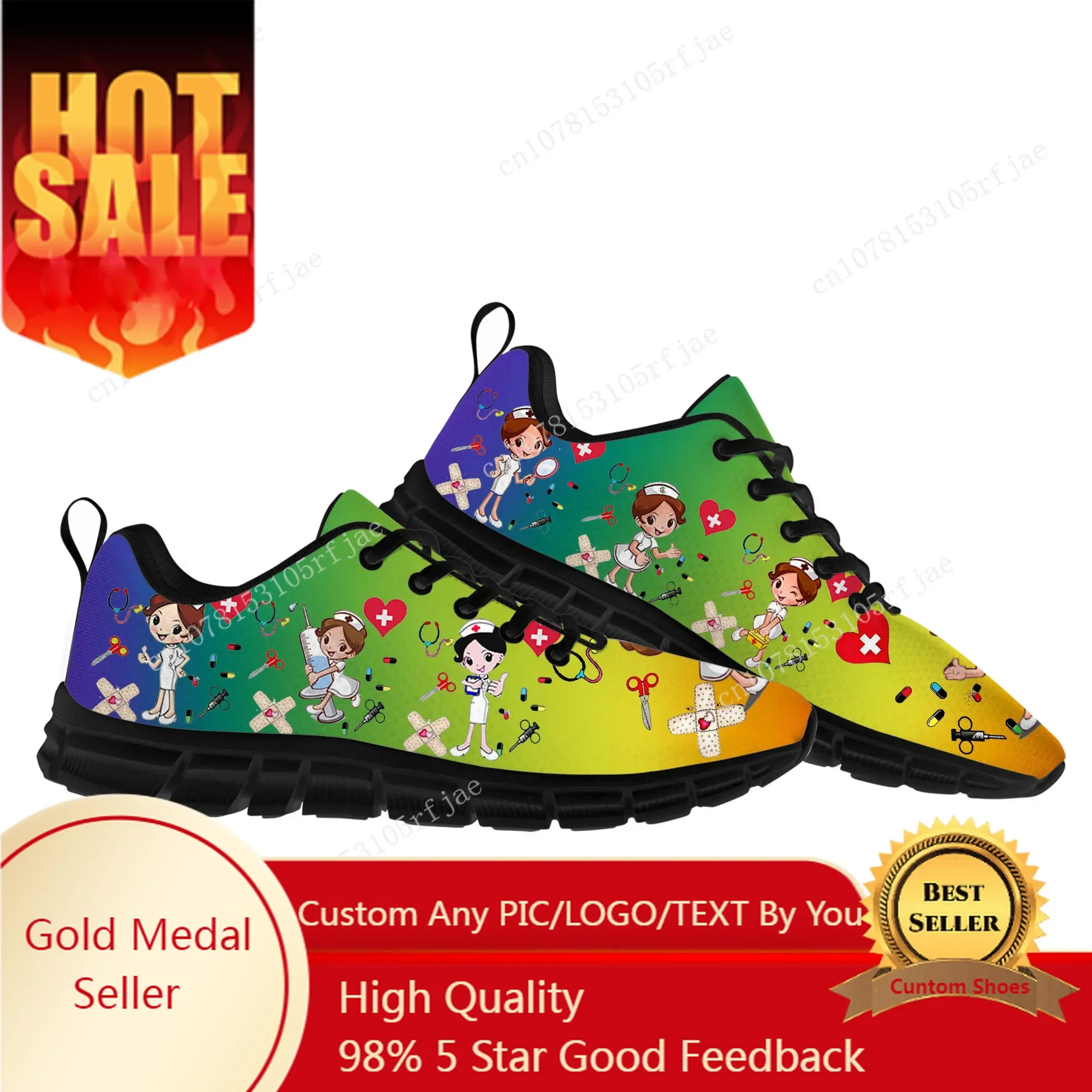 

Gradient Nurse Medical Hospital Work Sports Shoes Mens Womens Teenager Children Sneakers Sneaker Custom Built Shoes