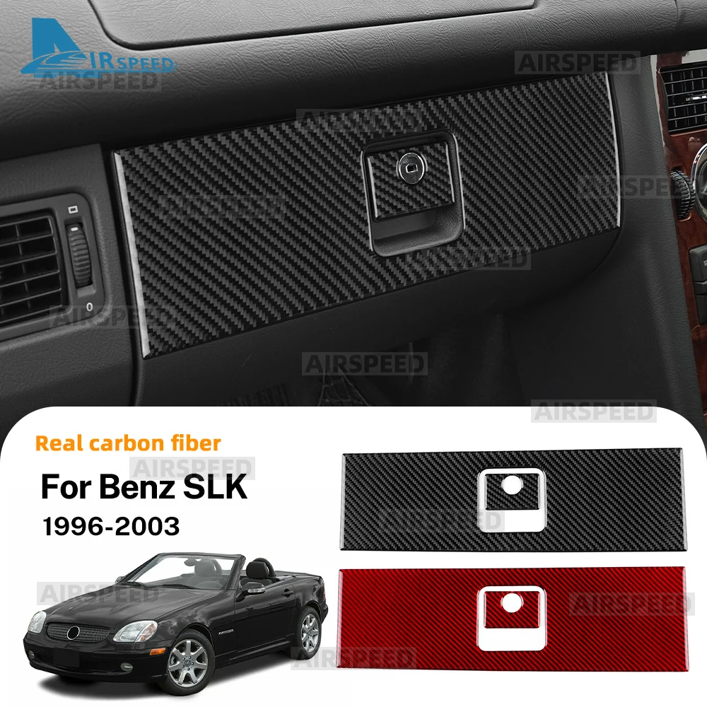 Echte weiche Carbonfaser-Zierleiste für Mercedes Benz SLK R170 1996 1997 1998 1999 2000 2001 2002 2003 Beifahrerseite Werkzeugkasten