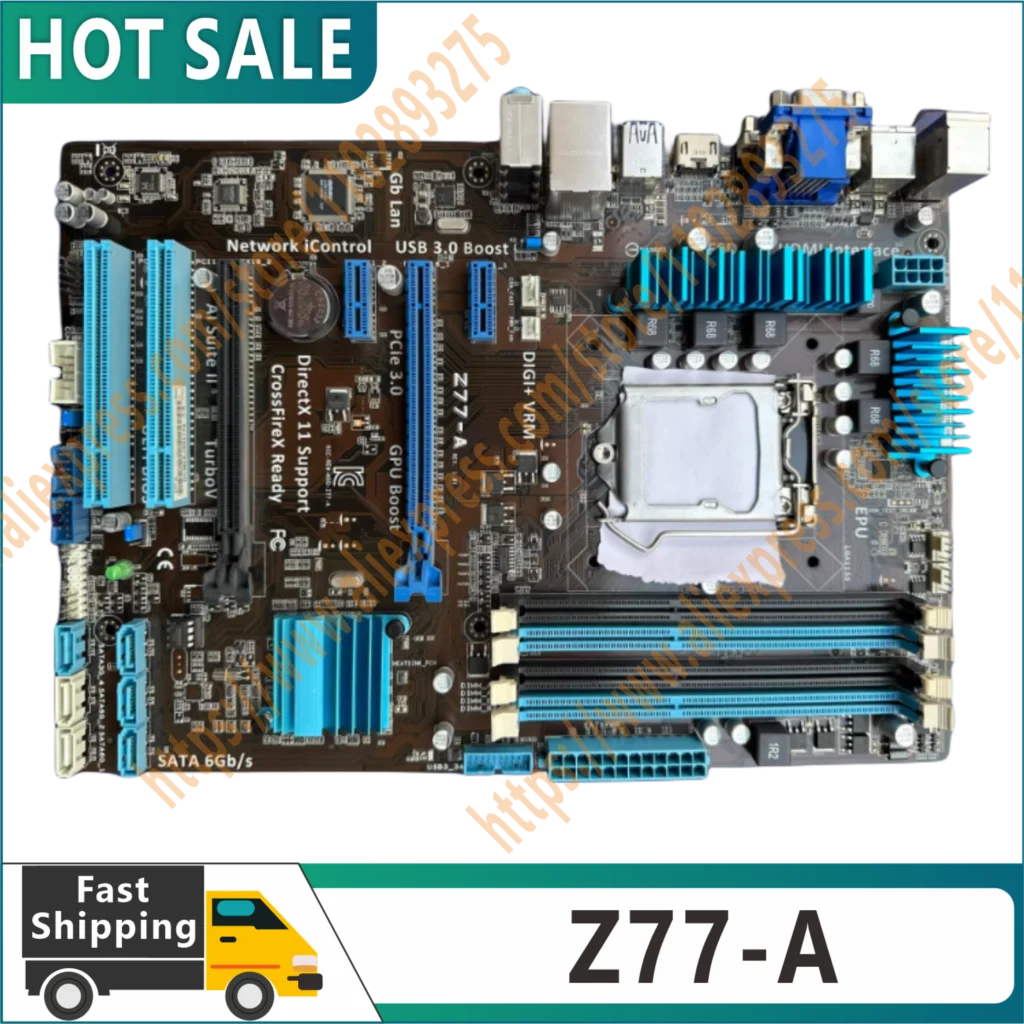 100% Genuine Z77-A Desktop Motherboard Z77 Socket LGA 1155 i3 i5 i7 DDR3 32G ATX UEFI BIOS Mainboard