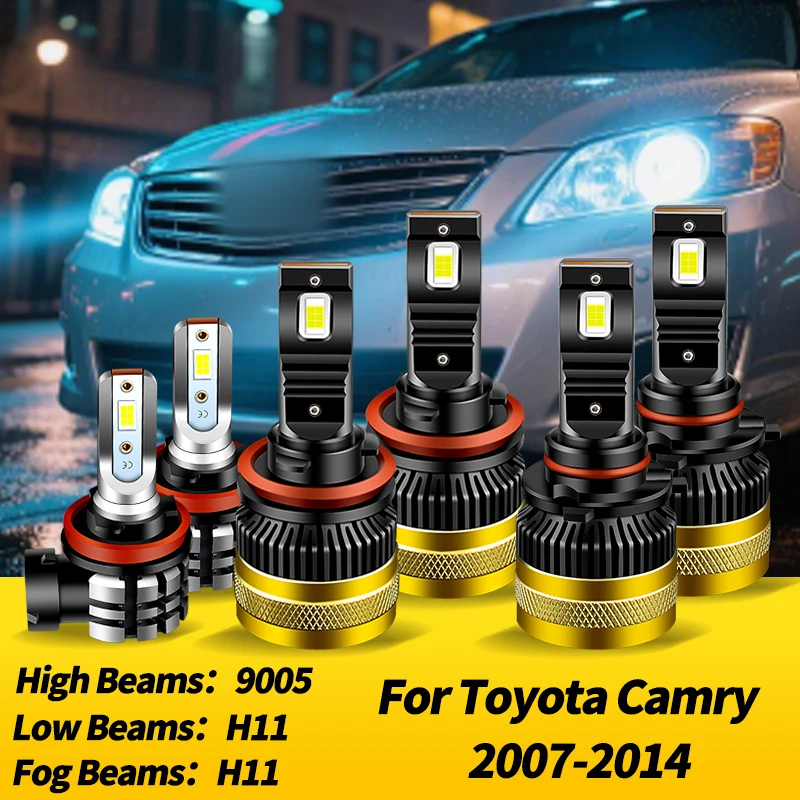 

2PCS 30000lm Canbus For Toyota Camry 2007-2014 Car LED Headlight Bulbs High Beams Low Beams Fog Lights High quality 6000k