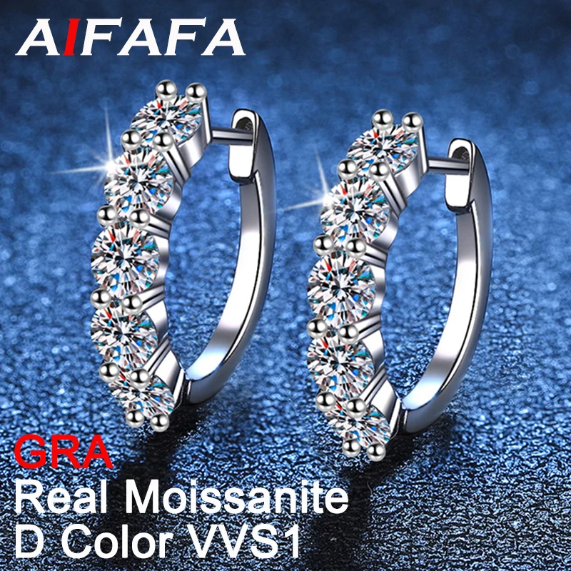 

AIFAFA Real 3 Carat Sparkling Moissanite Earring For Women 18K Plated 100% 925 Sterling Silver Diamond Ear Stud Fine Jewelry GRA