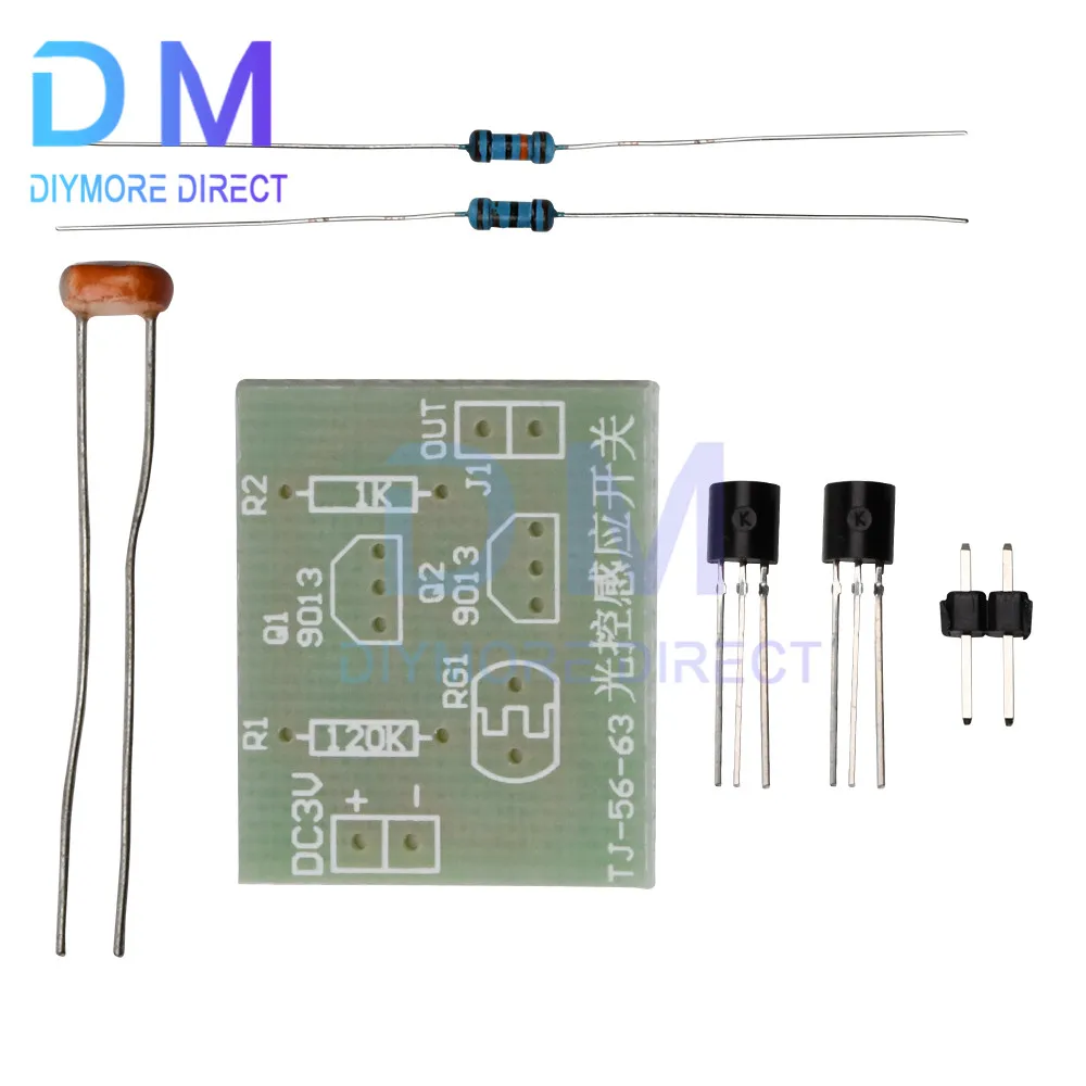 DC 3V Photoelectric Switch DIY Kit Light Control Sensor Switch Induction Photoswitch Electronic Integrated Circuit