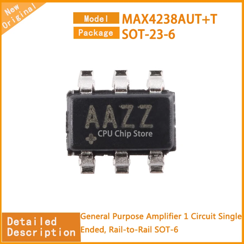 5Pcs/Lot  New Original  MAX4238AUT+T MAX4238 General Purpose Amplifier 1 Circuit Single Ended, Rail-to-Rail SOT-6