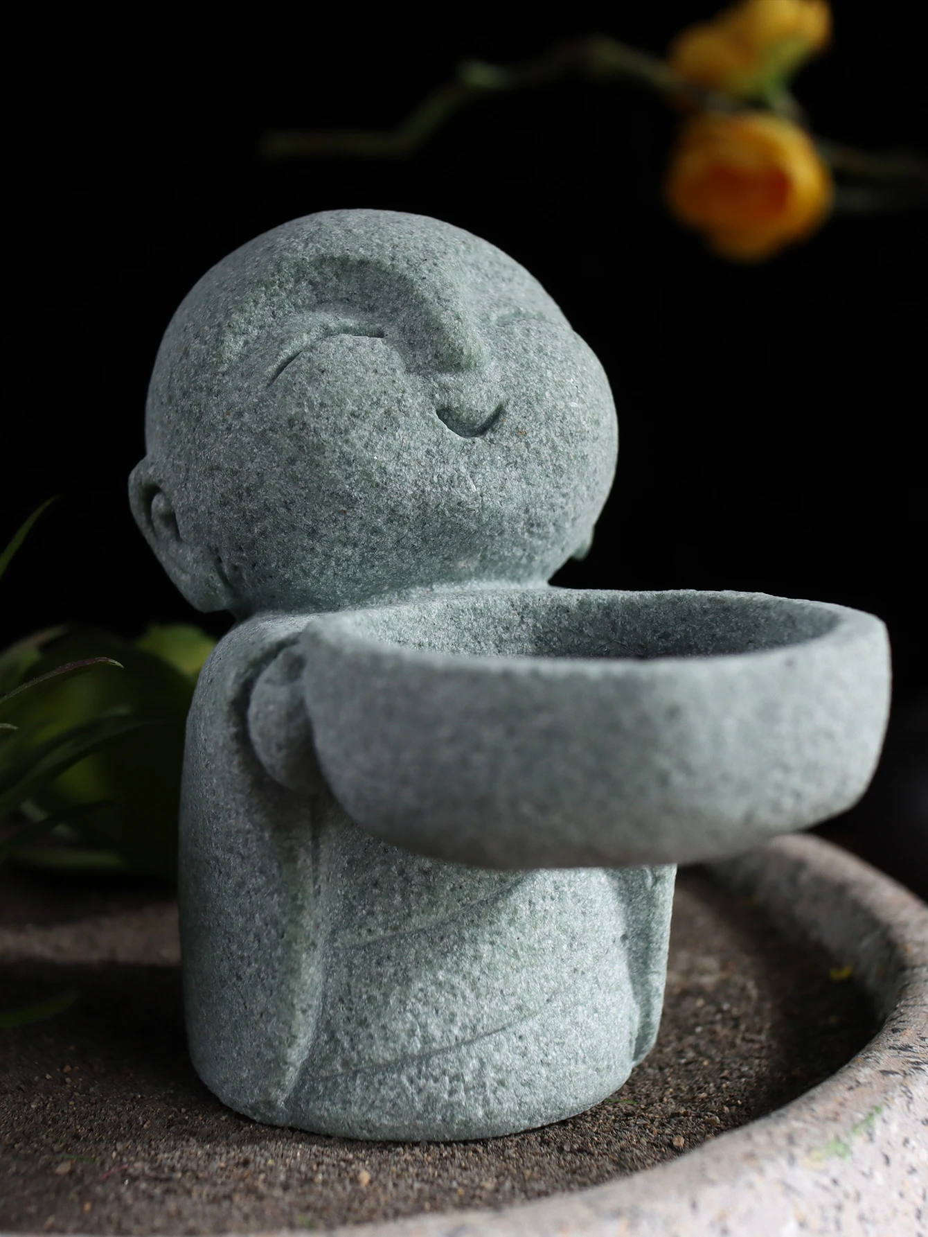 Little Monk Candle Holder Base, Retro Candle Holder Craft, Home Decor Item, Dining Table, Bedroom
