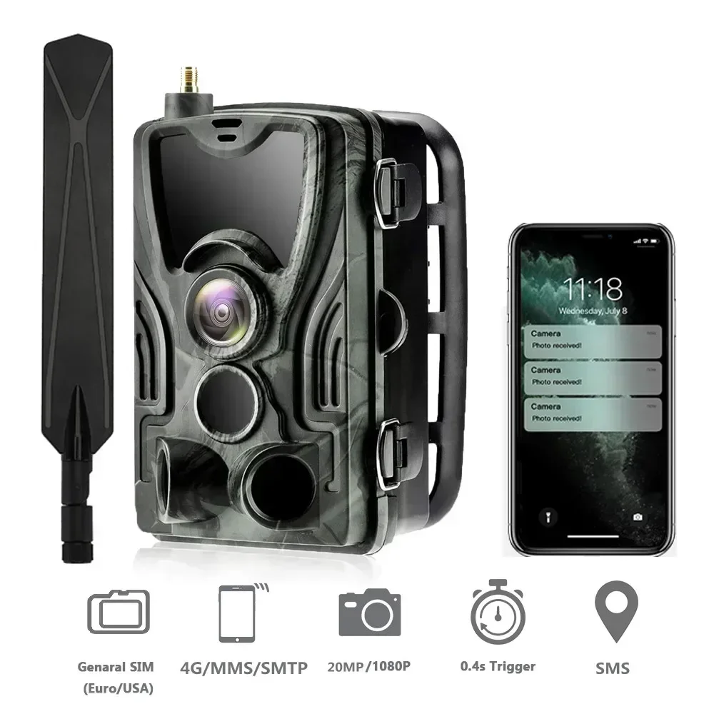 HC-801 Series APP Control 4G 20MP 1080P Hunting Trail Camera Wireless Wildlife Cameras 0.3S Trigger Night Vision