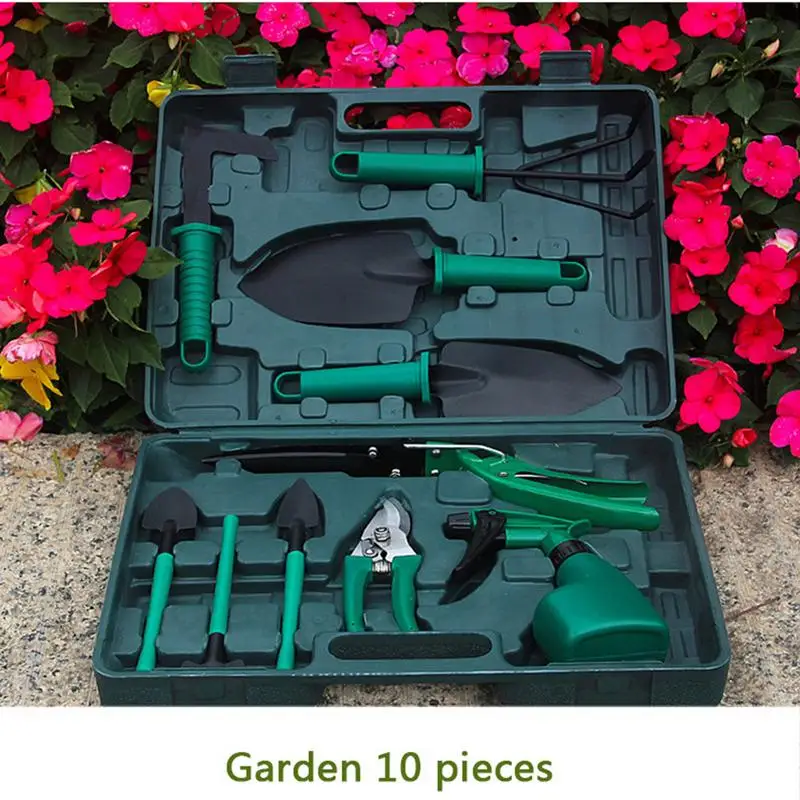 

Gardening Tool 10pc Set Garden Utensils Shovel Rake Shovel Scissors Watering Can Multi-purpose Garden Supplie Scissors Kit