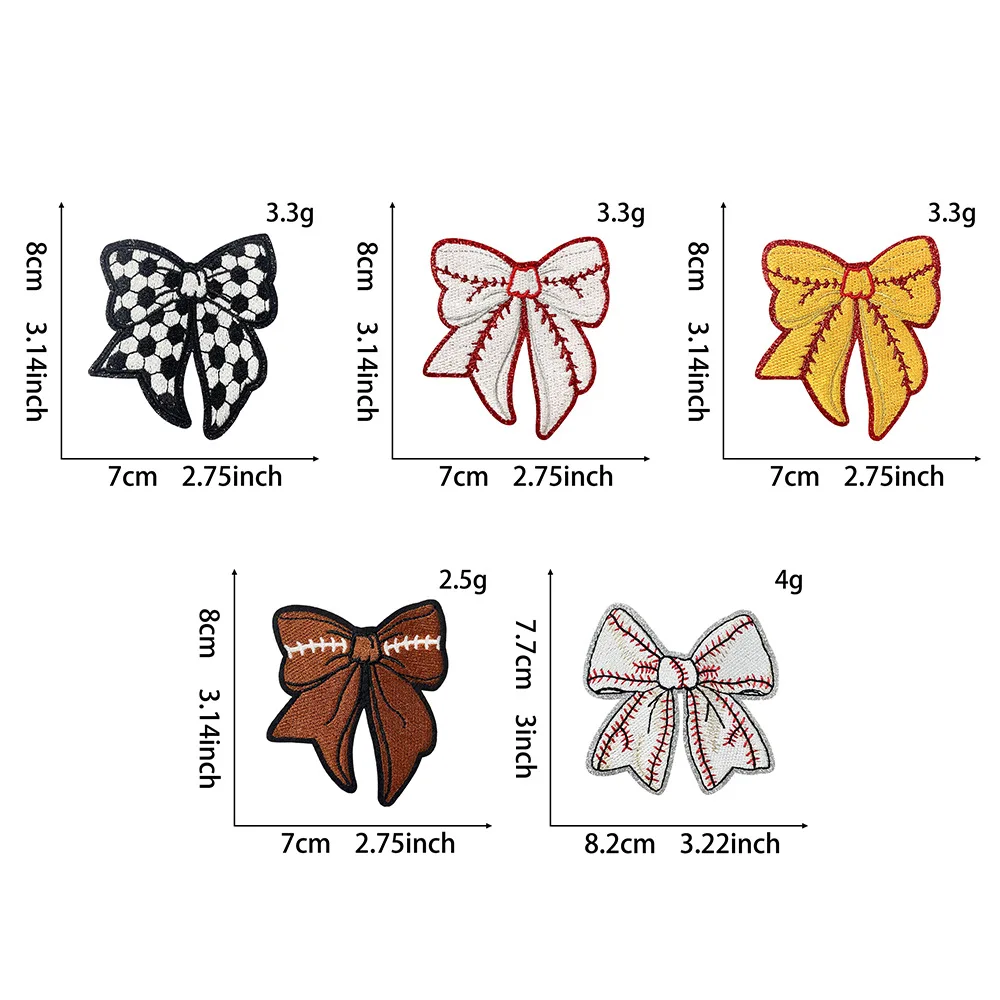 10pcs/set Rugby Competition Bow Iron on Patches Embroidery Sport Football Sew on Patch for Clothing Jacket Backpack Decoration