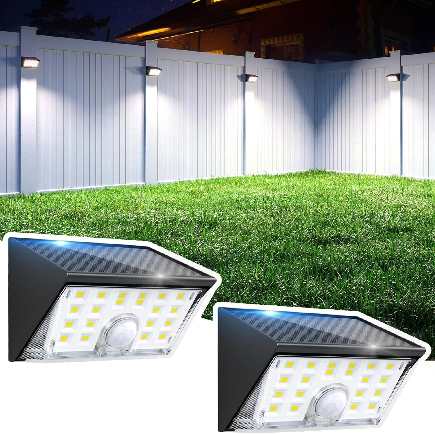 

Solar Lights Wall Security Outdoor Lamp with Motion Sensor 4 Modes Waterproof Lights for Yard Fence Backyard House Garden