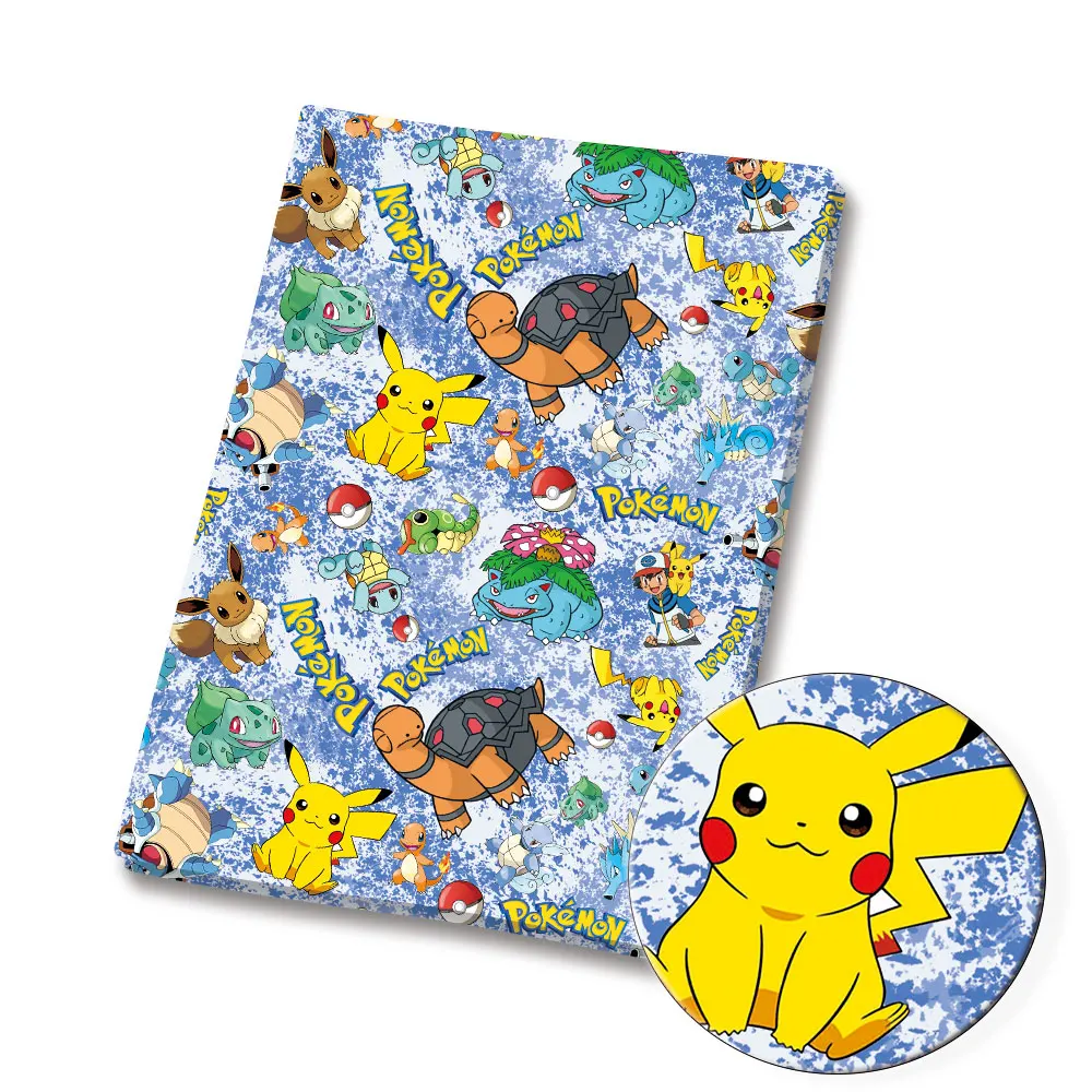 Pokemon Cartoon Fabric140*50cm Handmade Sewing Patchwork Quilting Baby Dress Home Sheet Printed Fabric Fabric Sewing Kids