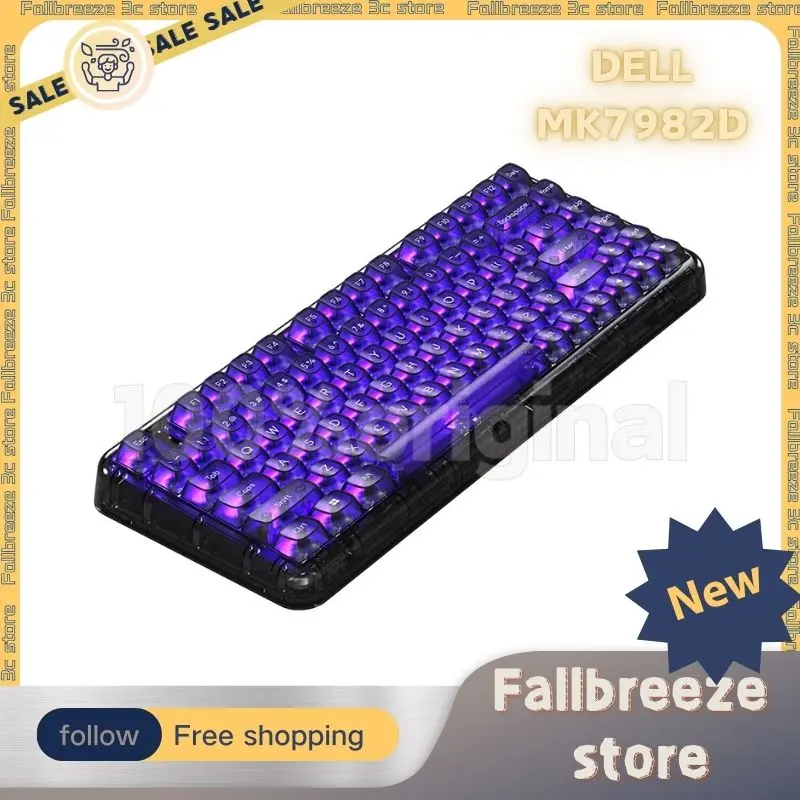 Dell Mk7982d Mechanical Keyboard Transparent 3mode Wireless Bluetooth Keyboard Rgb Hotswap Customization Pc Gameing  Keyboard