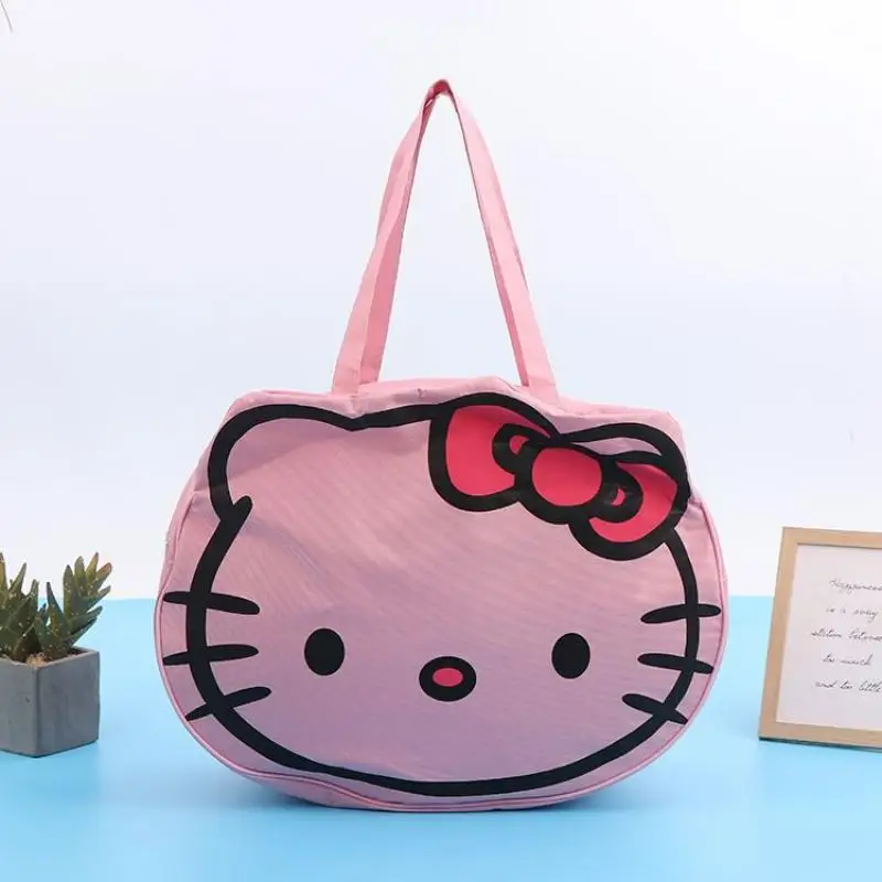 Sanrios Crossbody Bag Creativity Hello Kittys Oxford Cloth Handbag Large Capacity Wash Up Storage Bag Short Distance Travel Bag