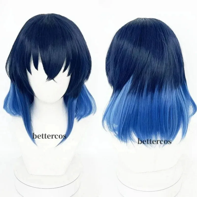 Wysokiej jakości peruka do cosplayu Anime Hashibira Inosuke, odporna na ciepło, syntetyczne włosy + czepek pod perukę