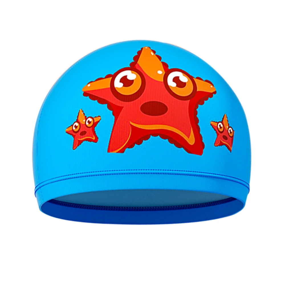 Gorro de baño de dibujos animados para niños y niñas, gorro de baño elástico impermeable, protector de orejas, accesorios de natación