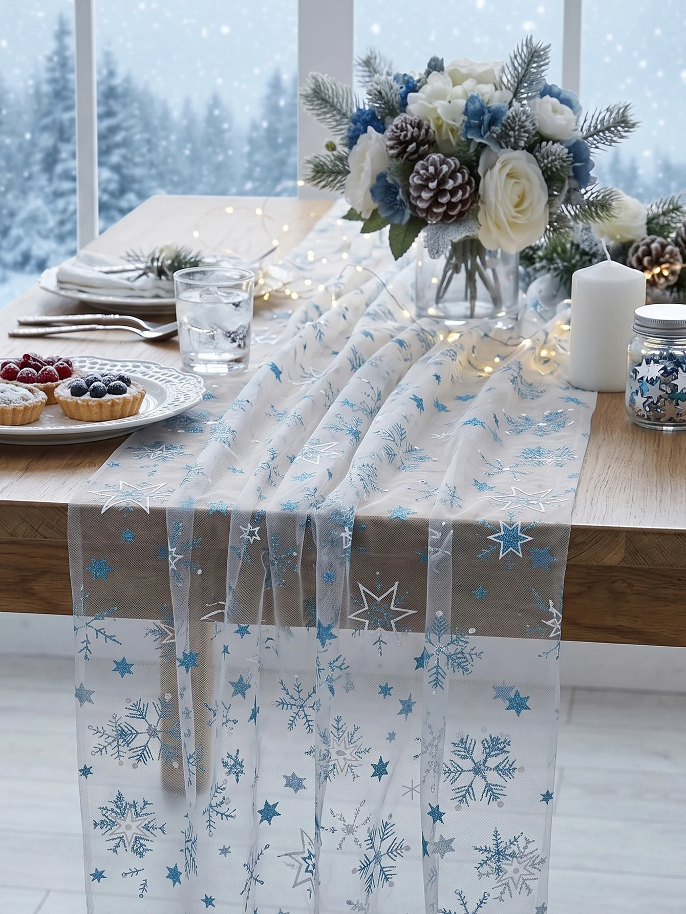 Camino de mesa de tela transpa - Christmas Table Runner reseña y precio